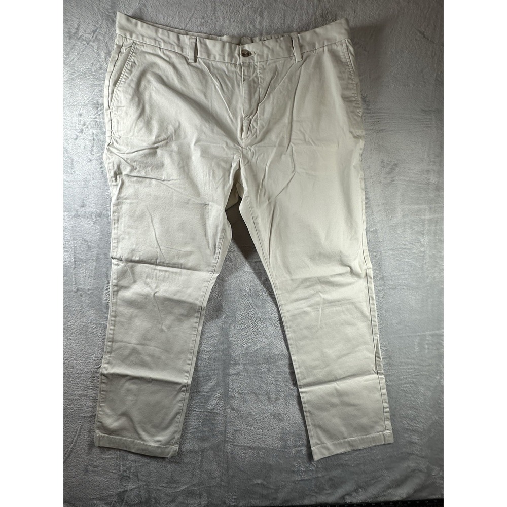 Vineyard Vines Slim Fit Breaker Pants Men's 42x32 Ivory Stone Chino Casual